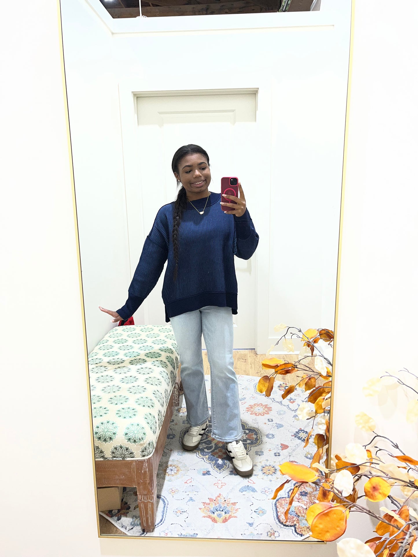 Exposed Seam Two Tone Sweater