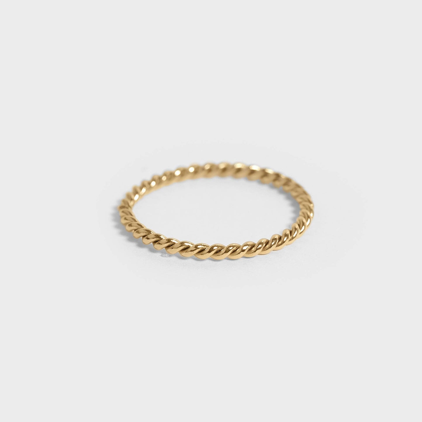 Stainless Steel Braided Stacking Ring - Hypoallergenic: Gold / 7