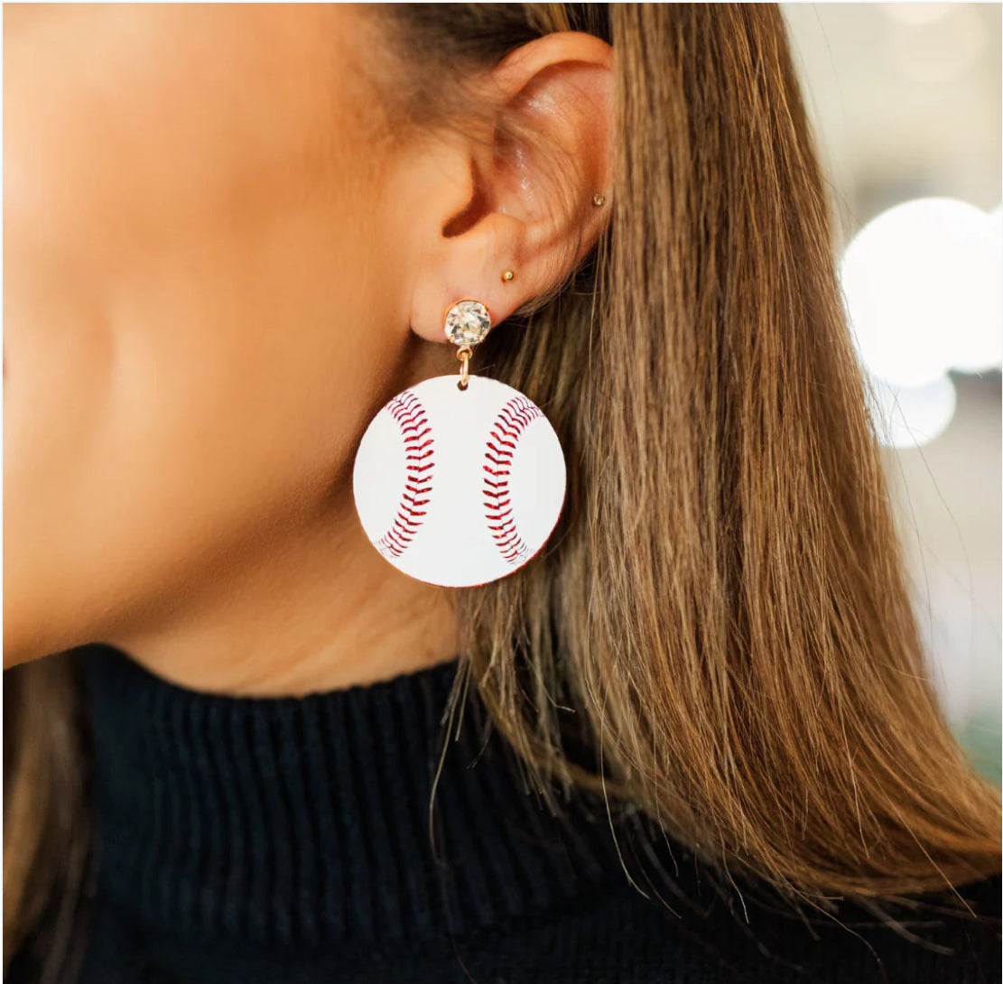 Acrylic Baseball Earrings