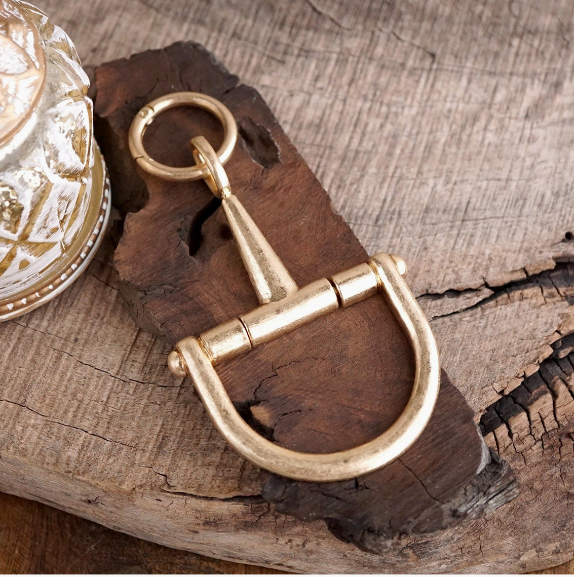 Horse bit bag charm keychain