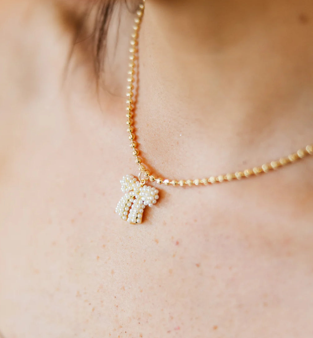 Pearl Bow Necklace