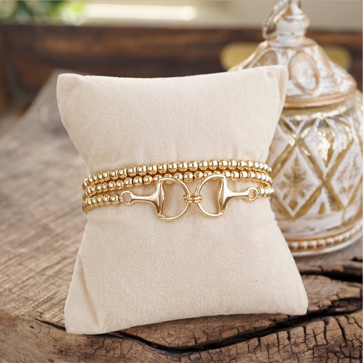 Set of 3 Stretch Bracelets w/ Horse Bit