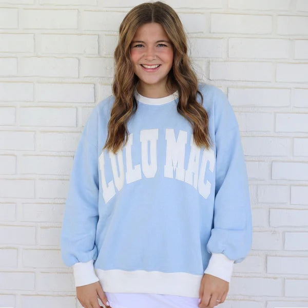 Lulu Mac Blue & White Sweatshirt
