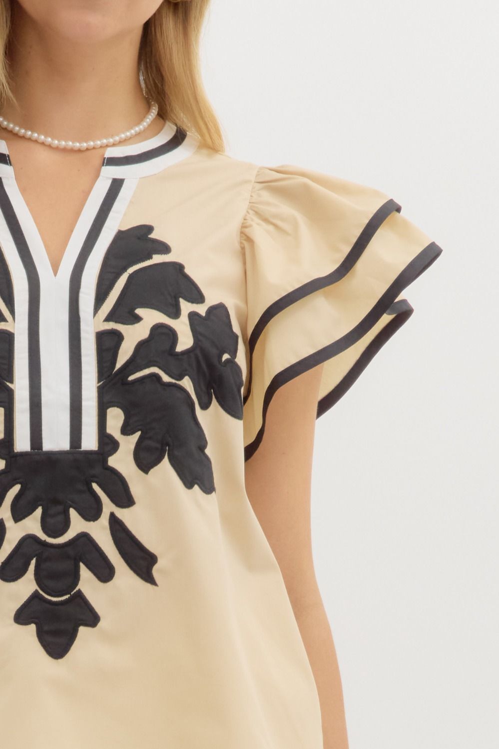 Embroidered Applique Blouse