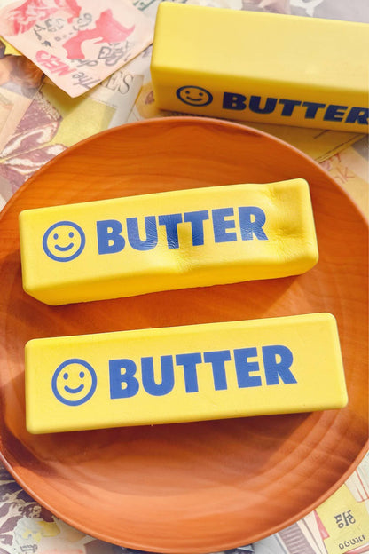 LDC 1PC PU Butter Sticker Relieve Pressure Squishy Toy: Yellow / One Size