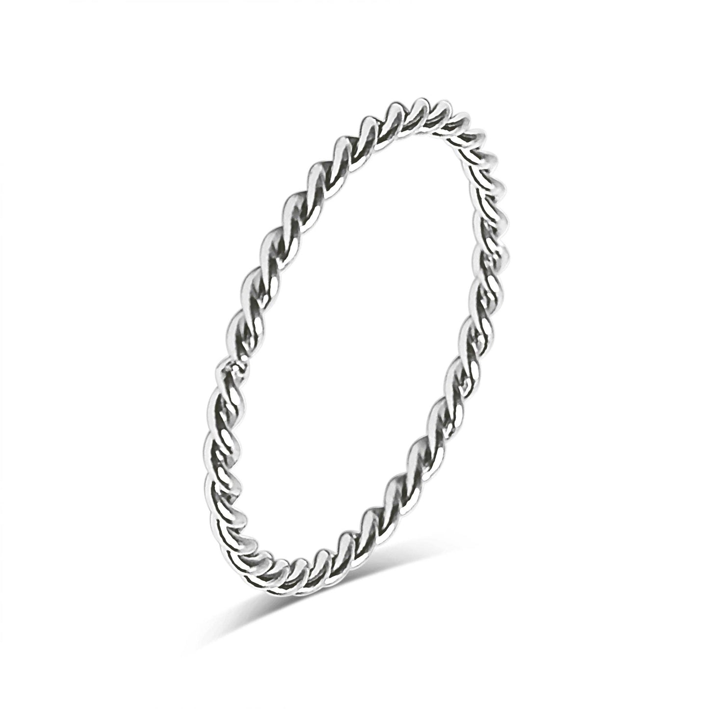 Stainless Steel Braided Stacking Ring - Hypoallergenic: Gold / 7