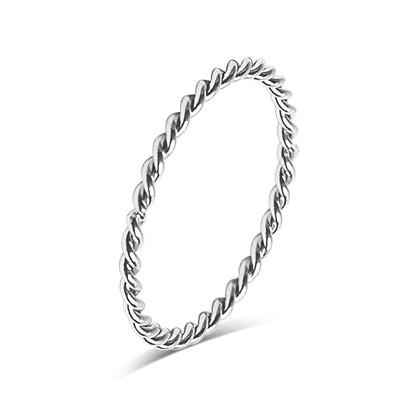 Stainless Steel Braided Stacking Ring - Hypoallergenic: Gold / 7