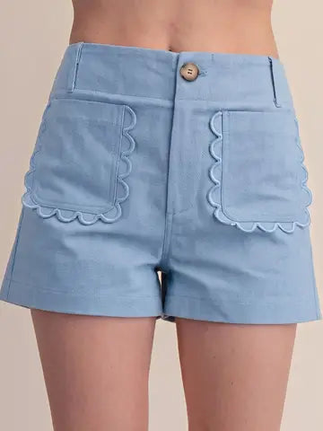 Scallop Detail Pocket Colette Shorts