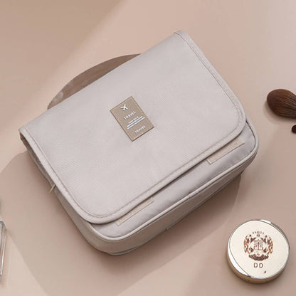 Beige Makeup Storage Bag For Travel