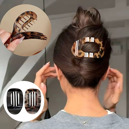 Oval Flat Hair Clip for Women, Strong Grip