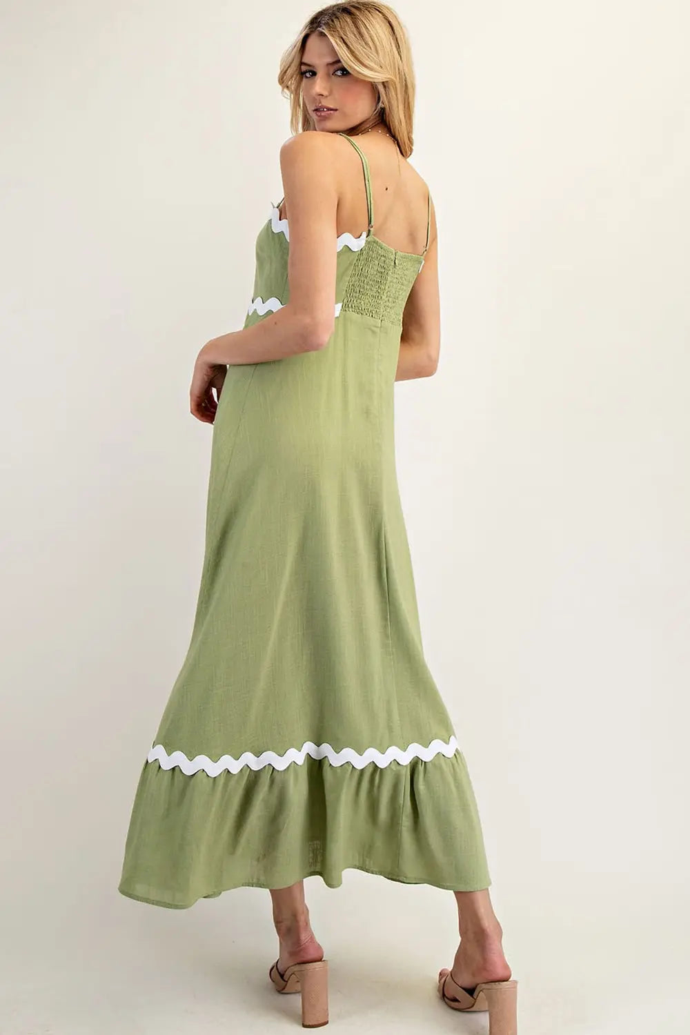 Pistachio Maxi Spaghetti Strap Dress