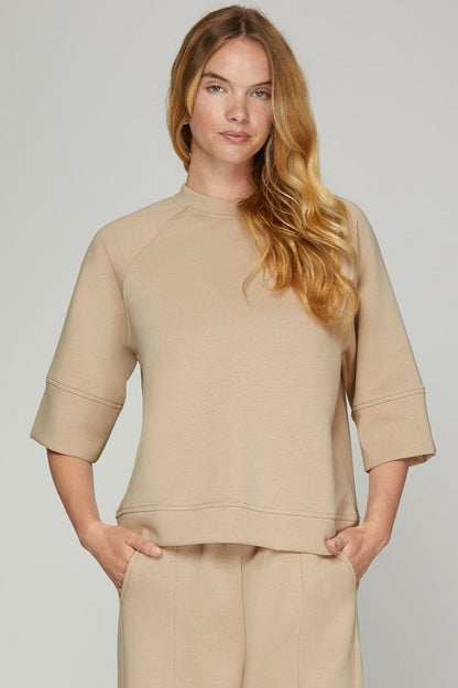 Taupe Scuba Knit Top