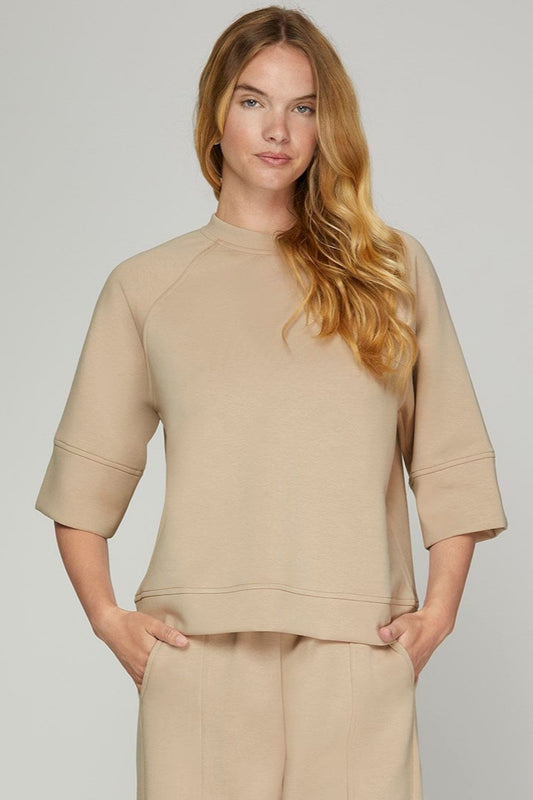 Taupe Scuba Knit Top