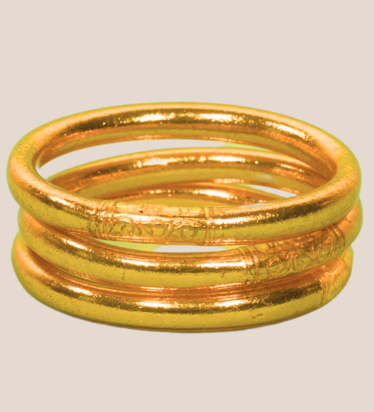 1 genuine 8 mm Buddhist bangle - gold size M