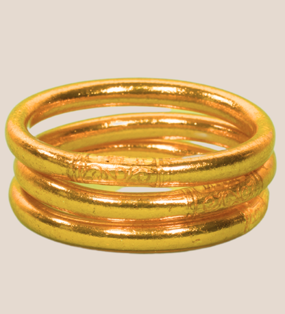 1 genuine 8 mm Buddhist bangle - gold size M