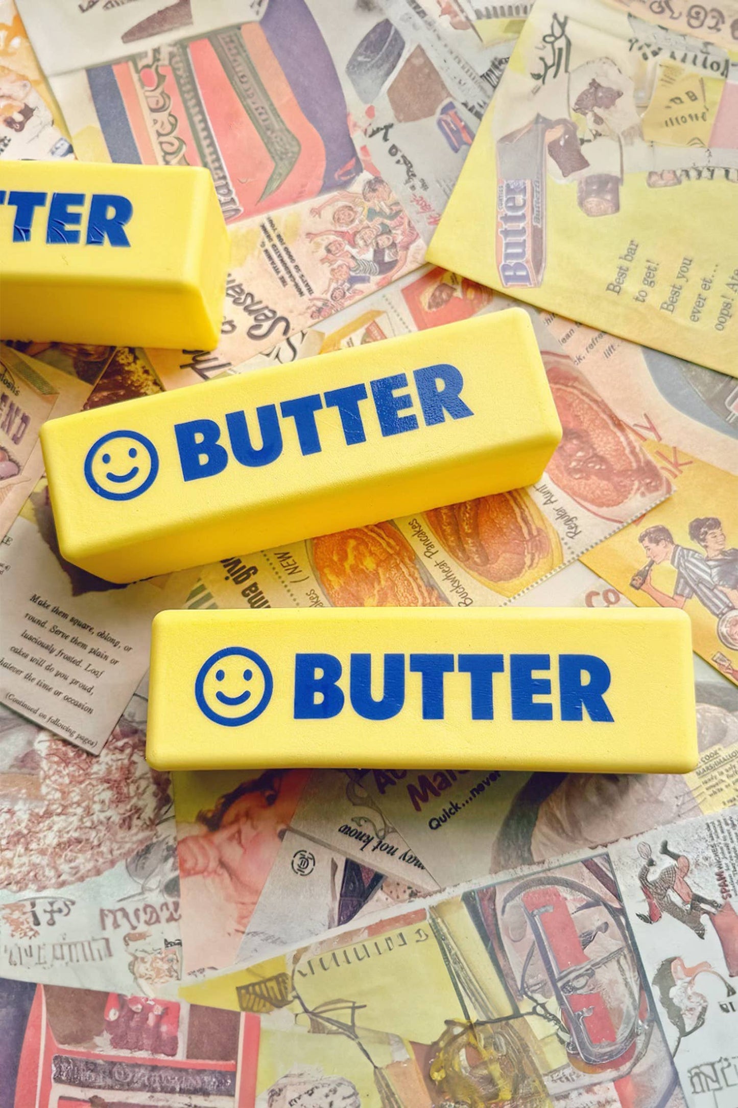 LDC 1PC PU Butter Sticker Relieve Pressure Squishy Toy: Yellow / One Size