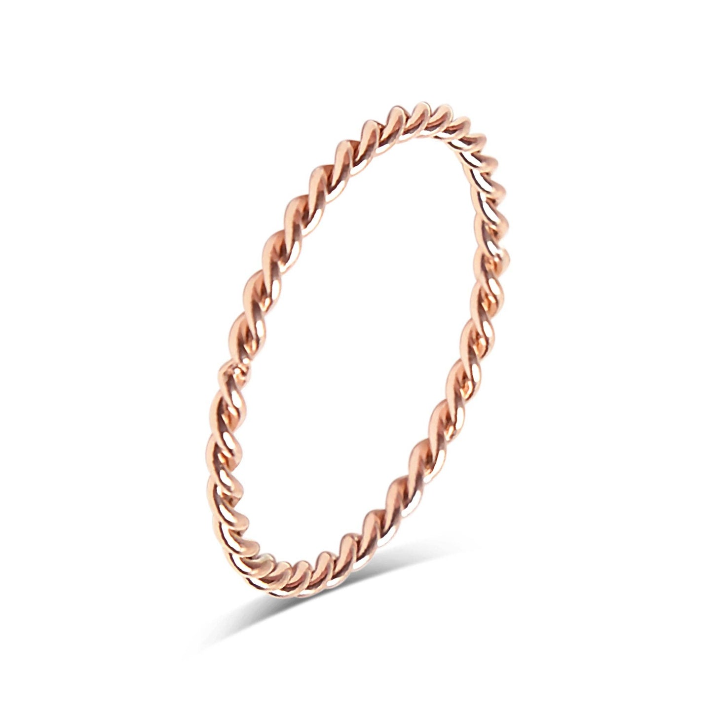 Stainless Steel Braided Stacking Ring - Hypoallergenic: Gold / 7