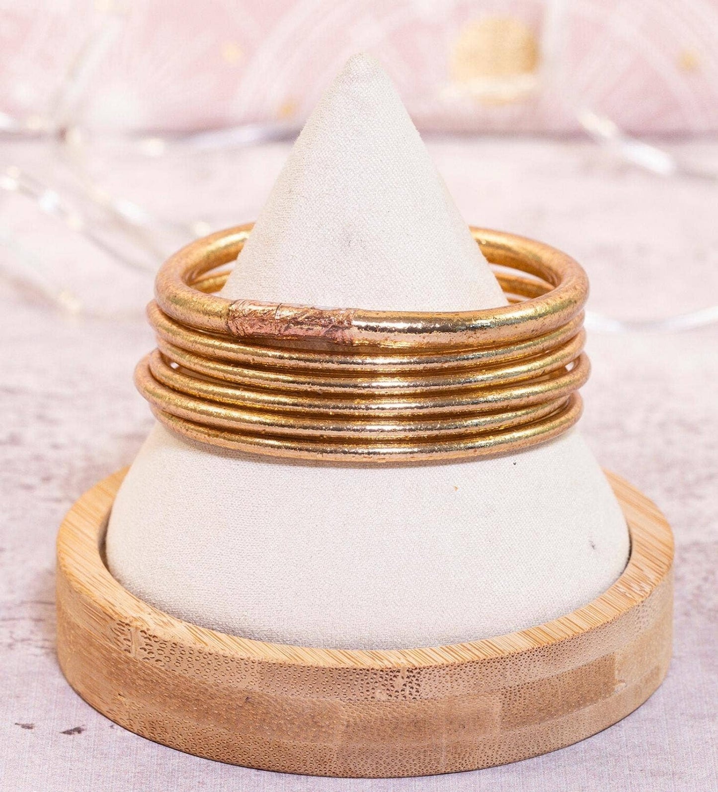 1 Traditional Buddhist bangle END champagne -SIZE M 62 mm