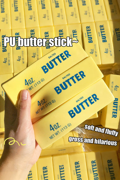 LDC 1PC PU Butter Sticker Relieve Pressure Squishy Toy: Yellow / One Size