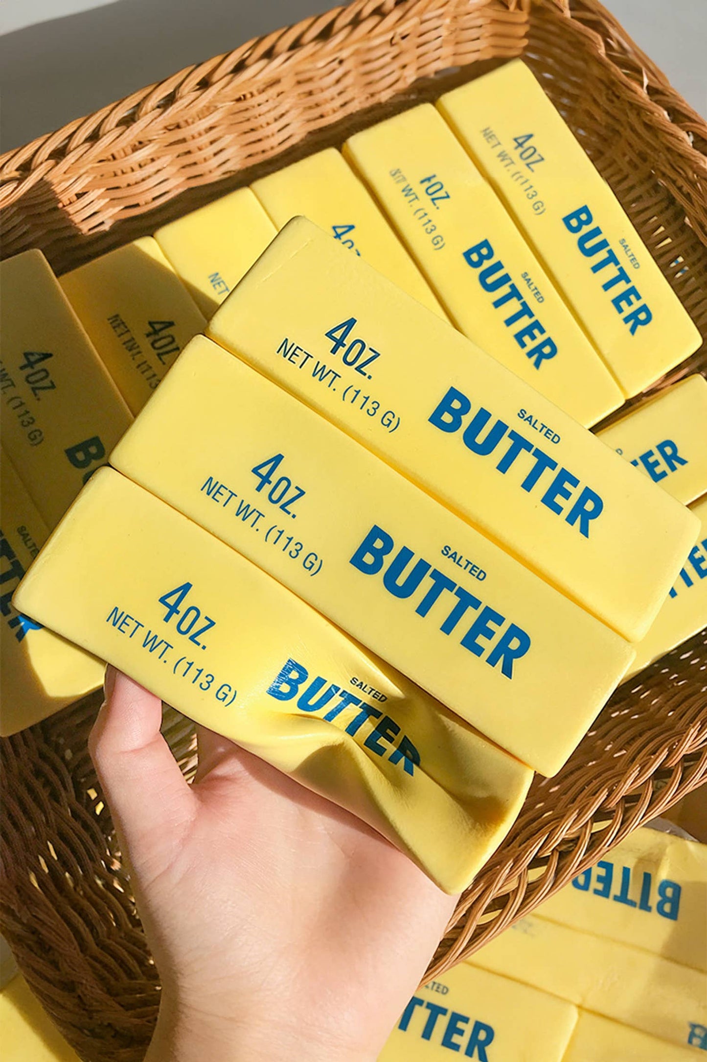 LDC 1PC PU Butter Sticker Relieve Pressure Squishy Toy: Yellow / One Size