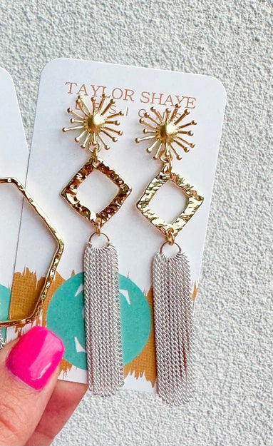 White Sally Chain Drops - Tassel