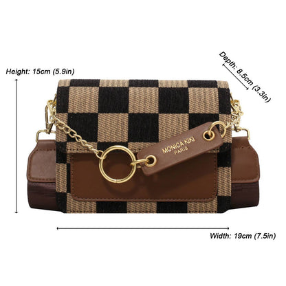 Trendy Checkered PU Crossbody Bag
