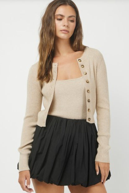 Cotton Bubble Mini Skirt