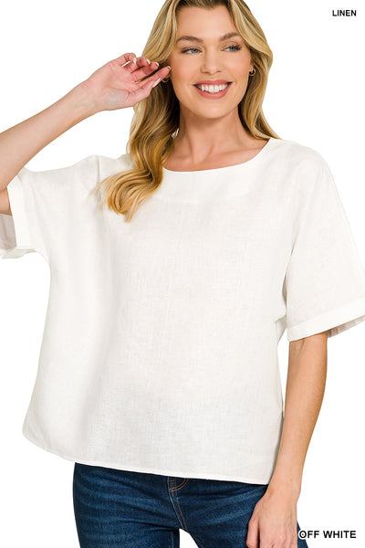 Off White Linen Top