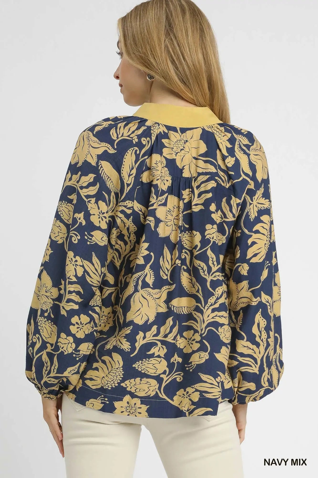 Linen Blend Half Sleeve Top