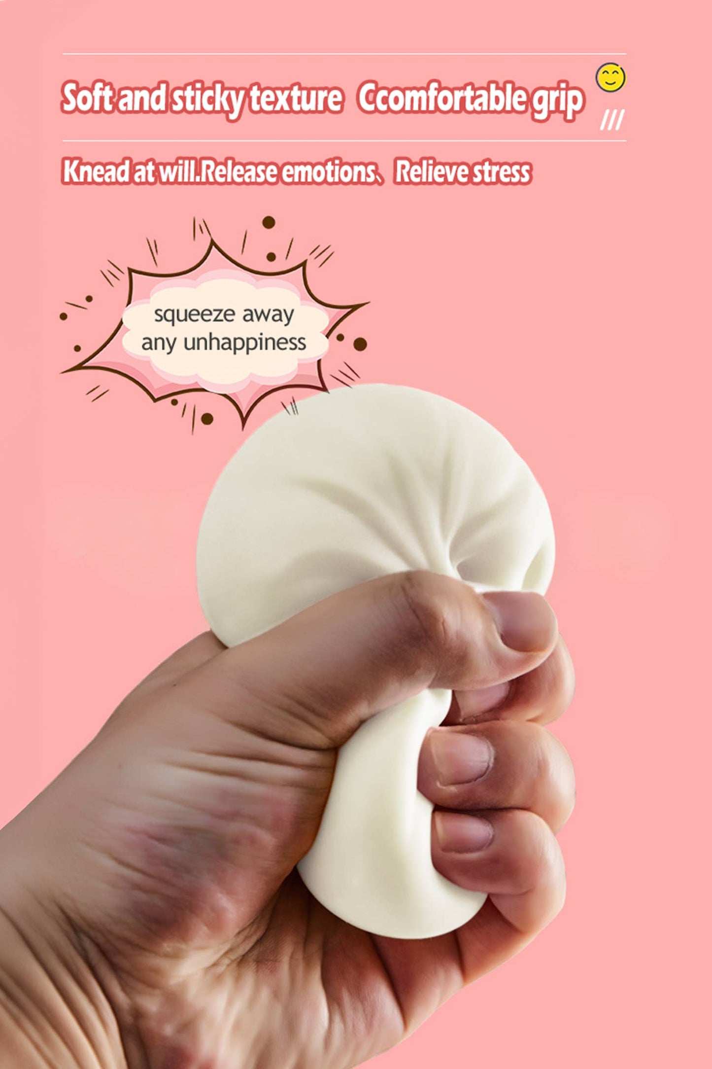 LDC 1PC PU Butter Sticker Relieve Pressure Squishy Toy: Yellow / One Size