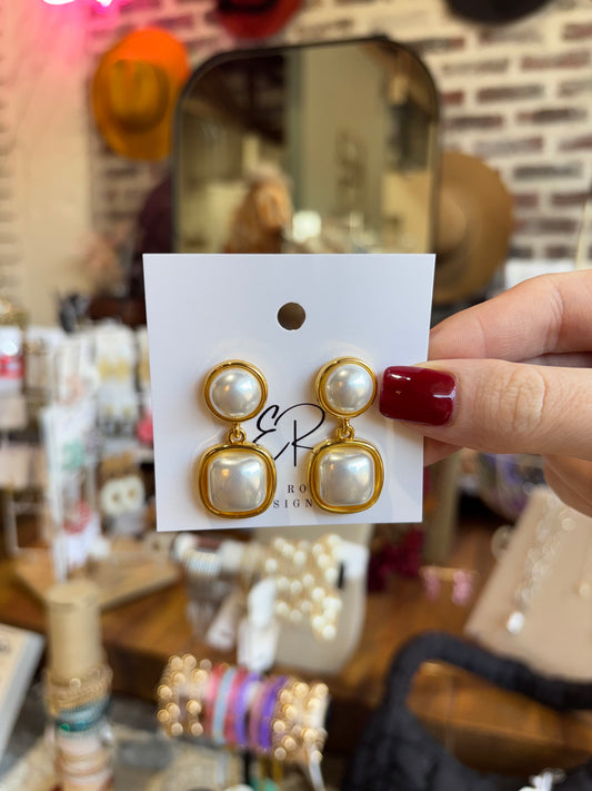 Double Pearl Earrings