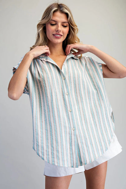 Stripped Button Down Top