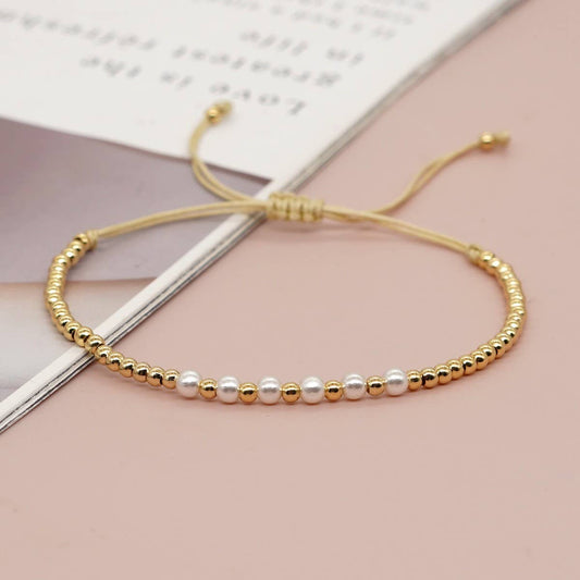 Pearl Gold Beaded Bracelet