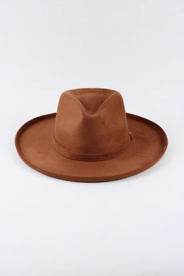 Vegan Suede Rancher Hat - Pencil Brim