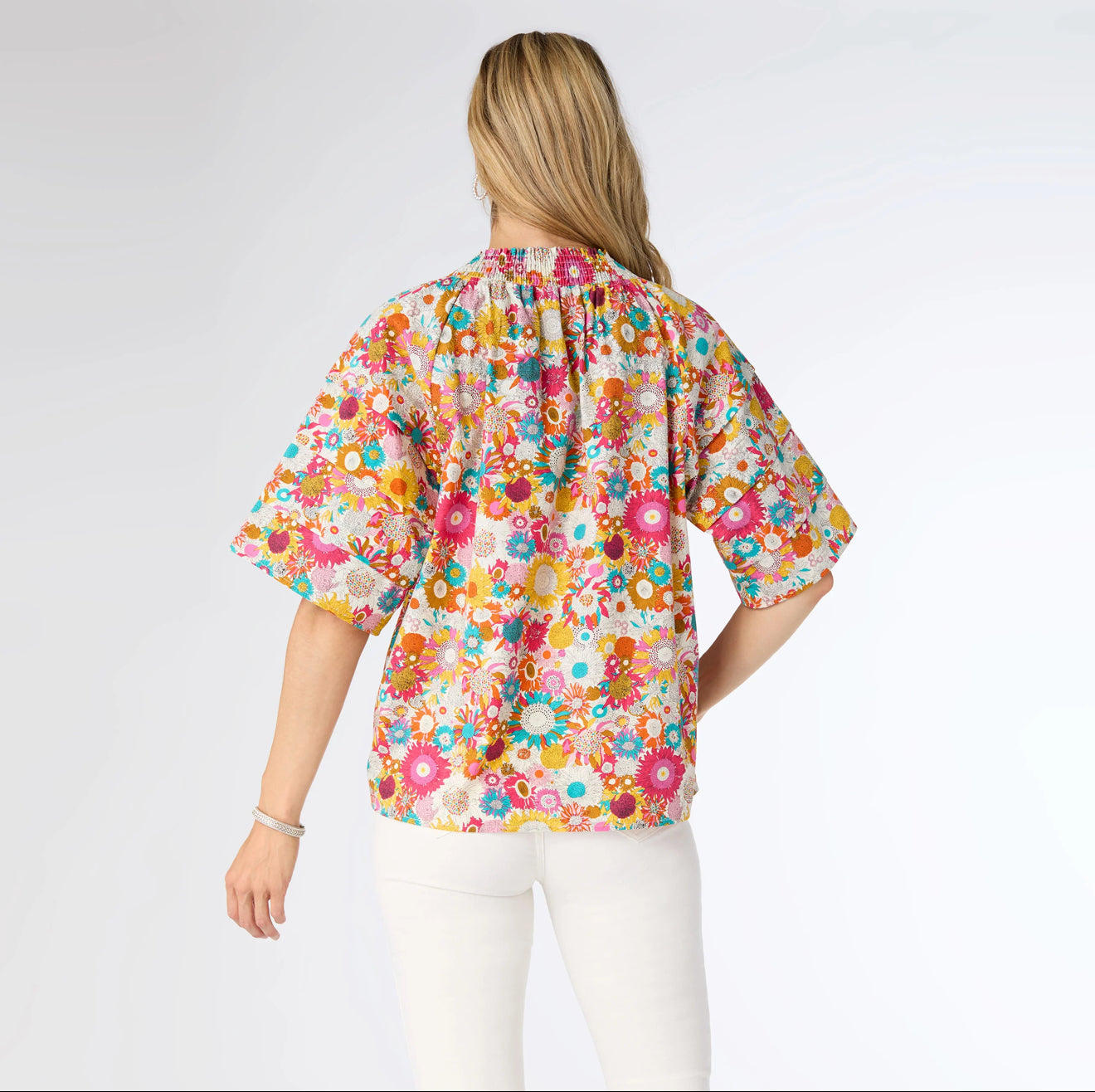 Meadow Print Top - Bright Floral