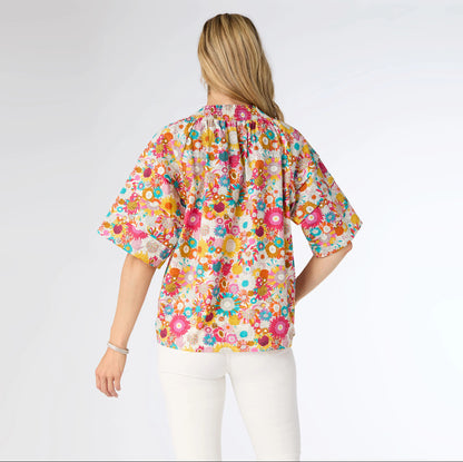 Meadow Print Top - Bright Floral
