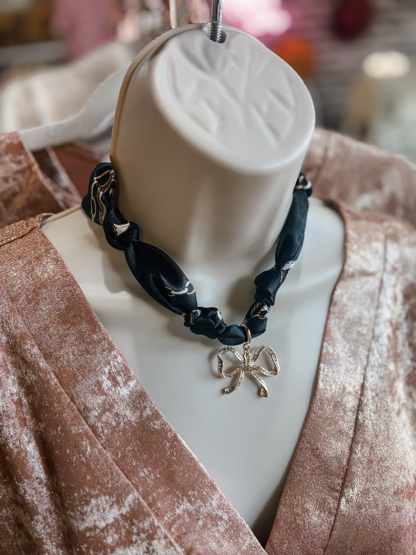 Scarf Necklace w/ Bow