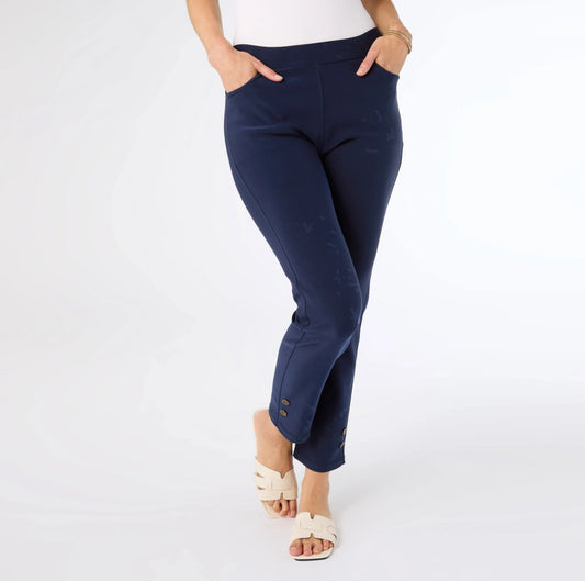 Georgie Ankle w/ Buttoned Detail - Navy
