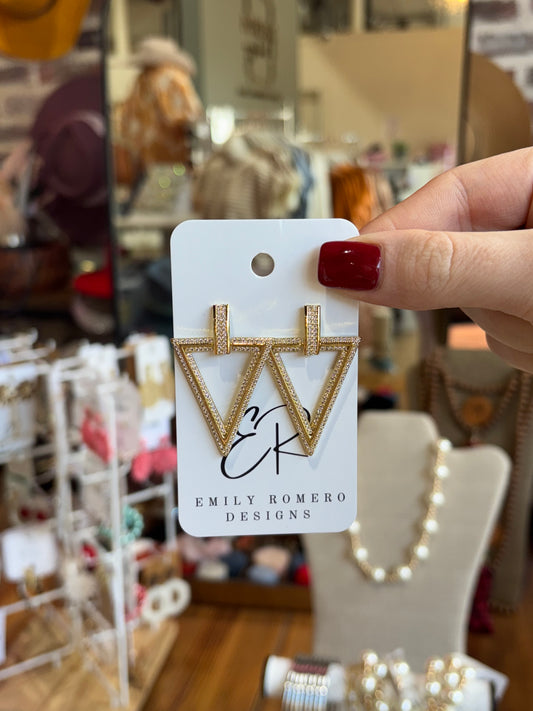 Triangle Rhinestone Earrings