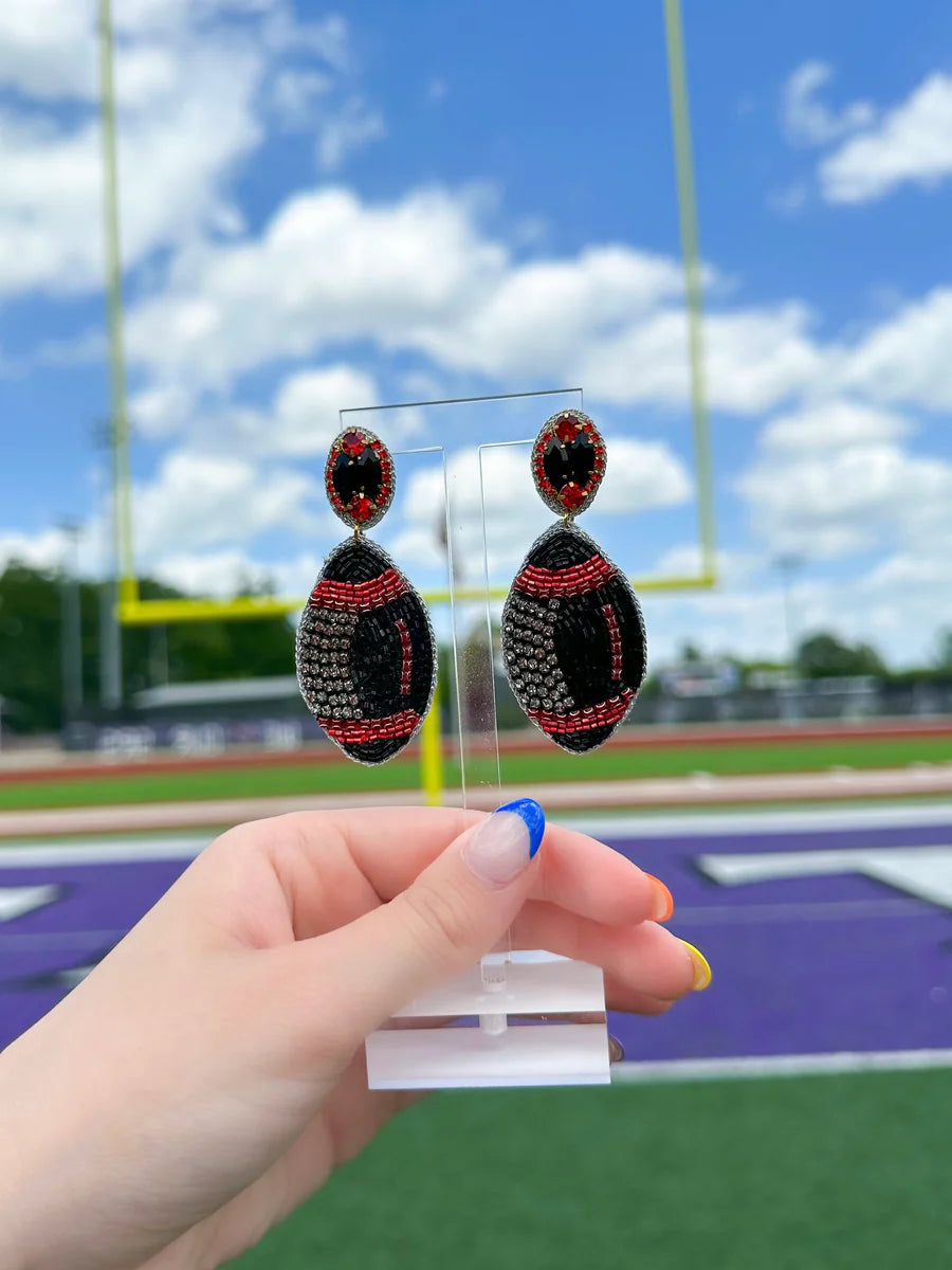 Beaded Black & Red Football
