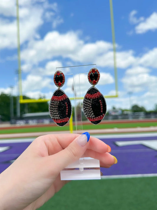 Beaded Black & Red Football