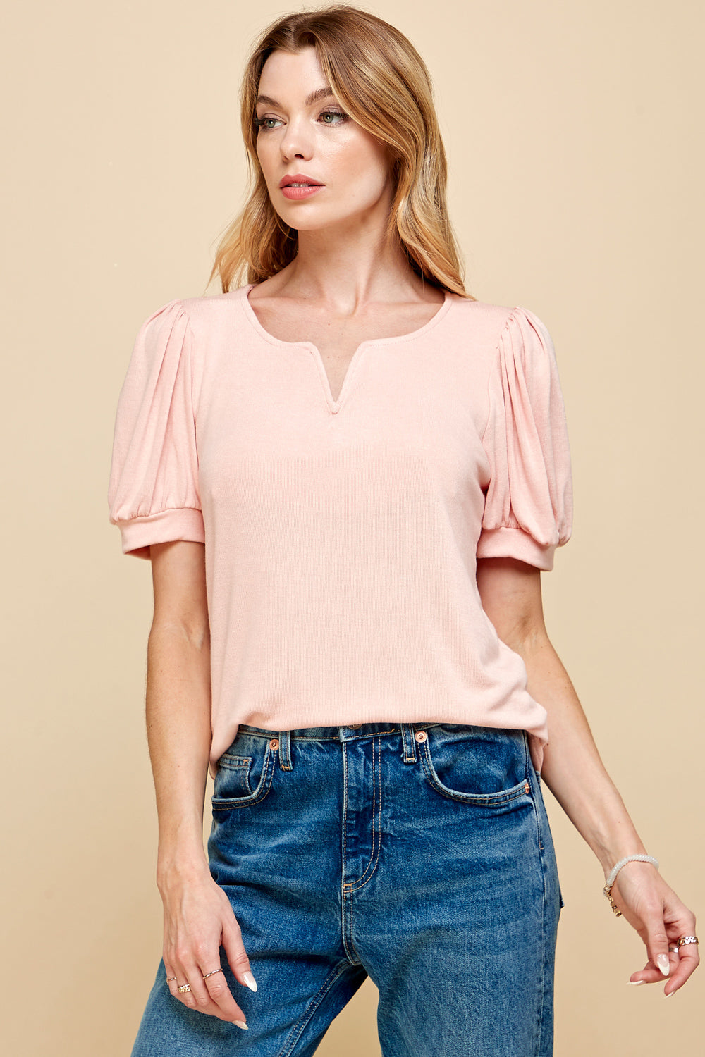 Blush Quarter Sleeve Top