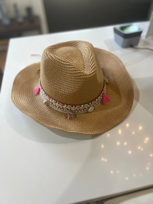 Shells & Tassels Straw Hat