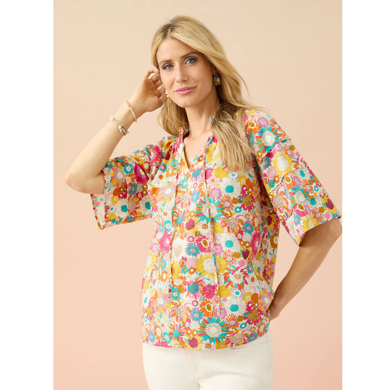 Meadow Print Top - Bright Floral