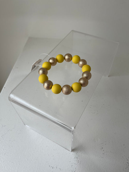 Yellow & Gold Beads Bracelet