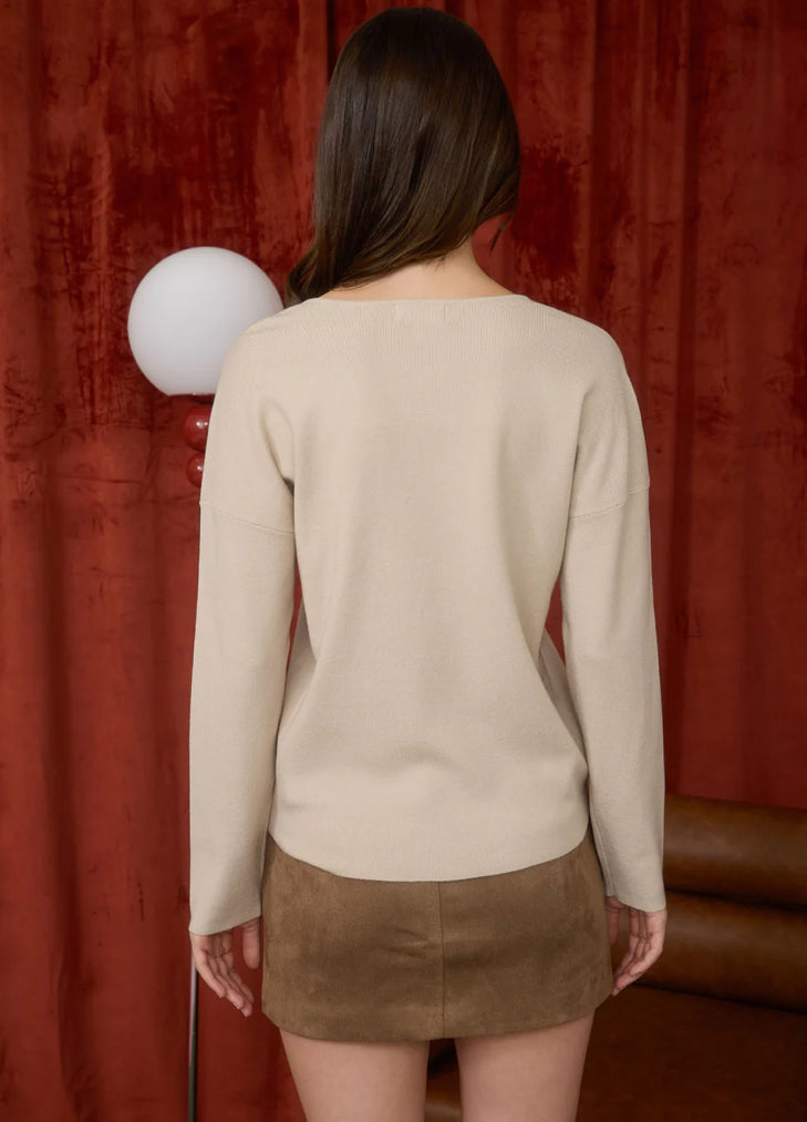 Solid V Neck Sweater