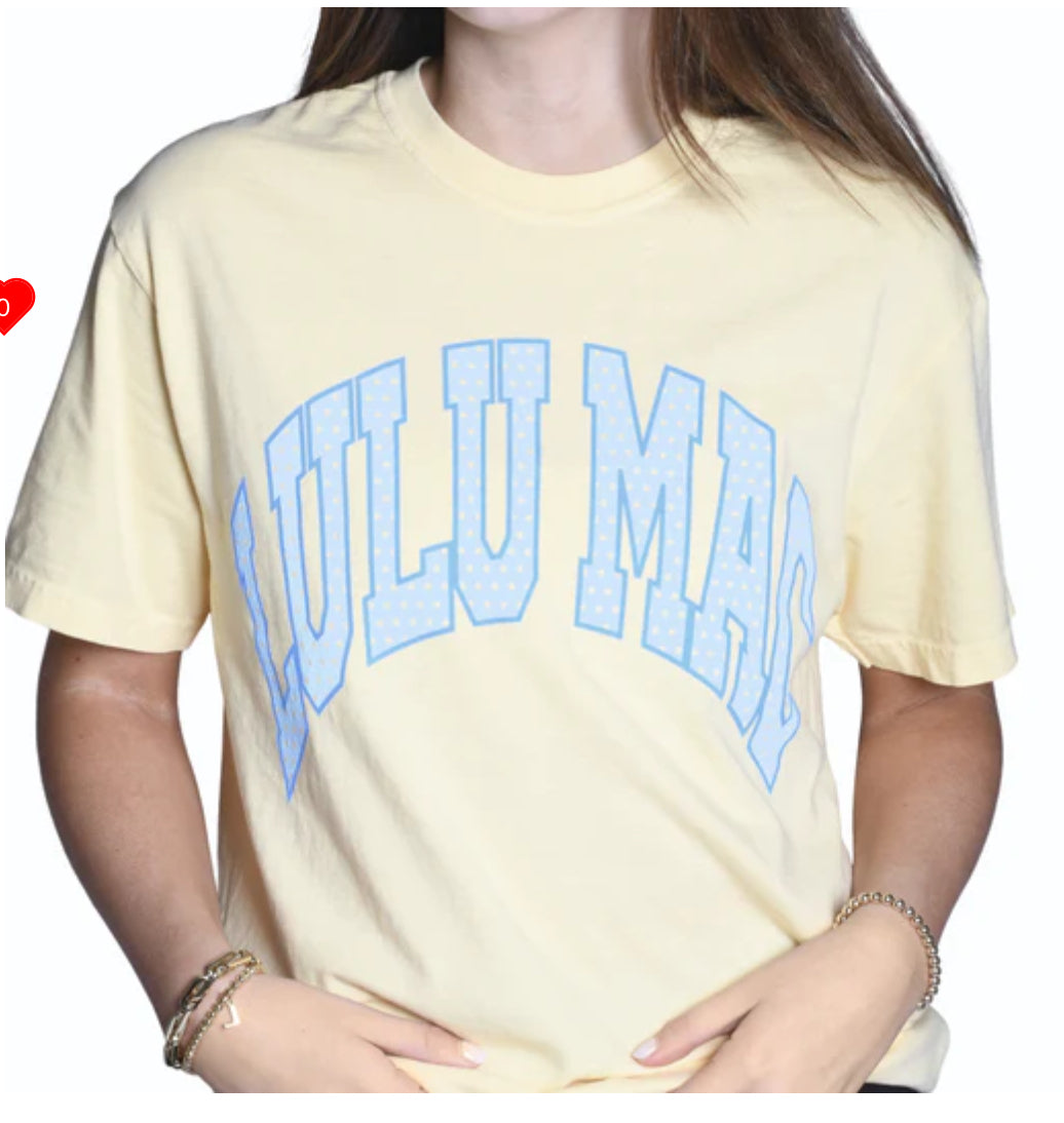 POLKA DOT ADULT COMFORT COLORS TEE- BUTTER