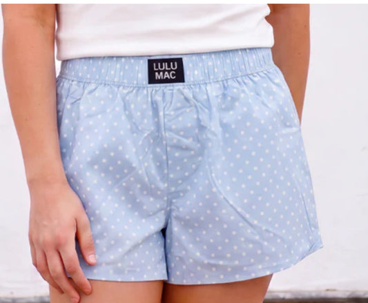 LIGHT BLUE POLKA DOT BOXER SHORTS