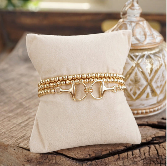 Set of 3 Stretch Bracelets w/ Horse Bit