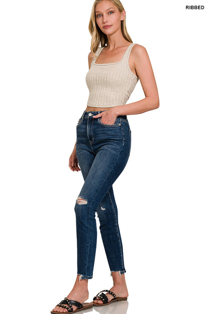 Ash Mocha Square Neck Top